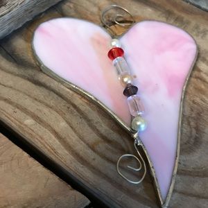 3/$15 Pink Stain Glass Heart
